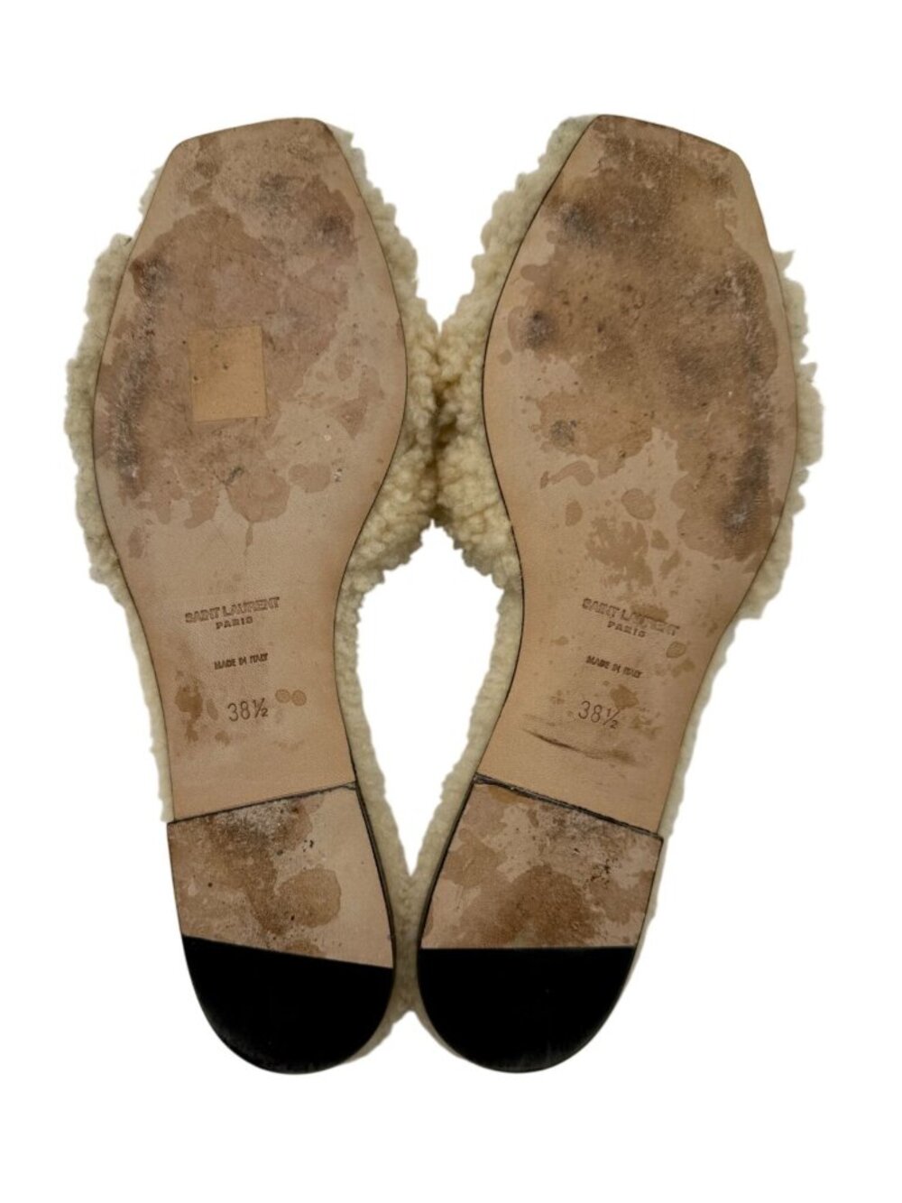 Saint Laurent shearling flat slides - Size 38.5 - Picture 3 of 7